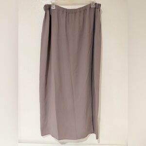 Eileen Fisher Women's Maxi 100% Silk Skirt in Soft Gray size L